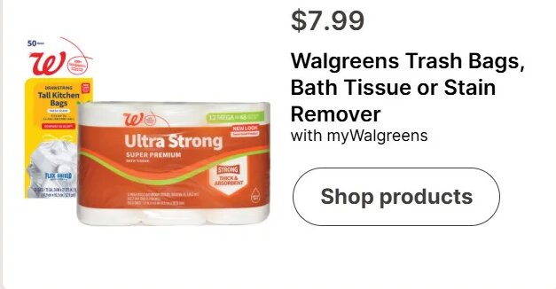 Walgreens Trash Bags, Bath Tissue or Stain Remover at Walgreens