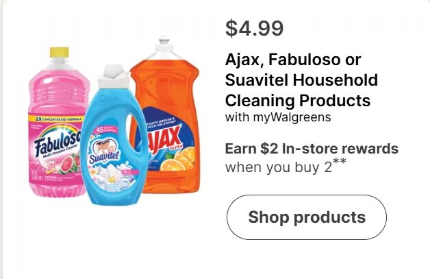 Ajax, Fabuloso or Suavitel Household Cleaning Products