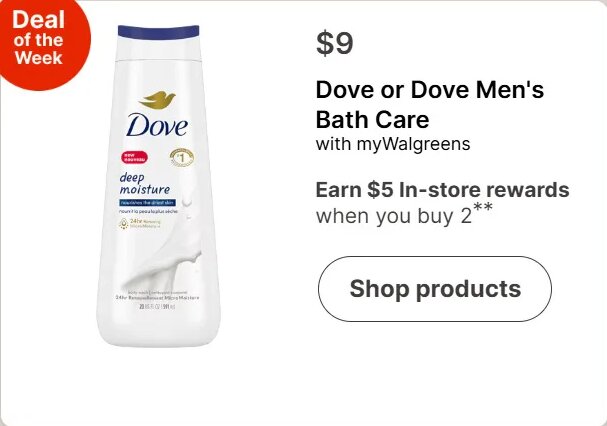 Dove or Dove Men's Bath Care
