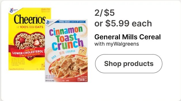 General Mills Cereal at Walgreens