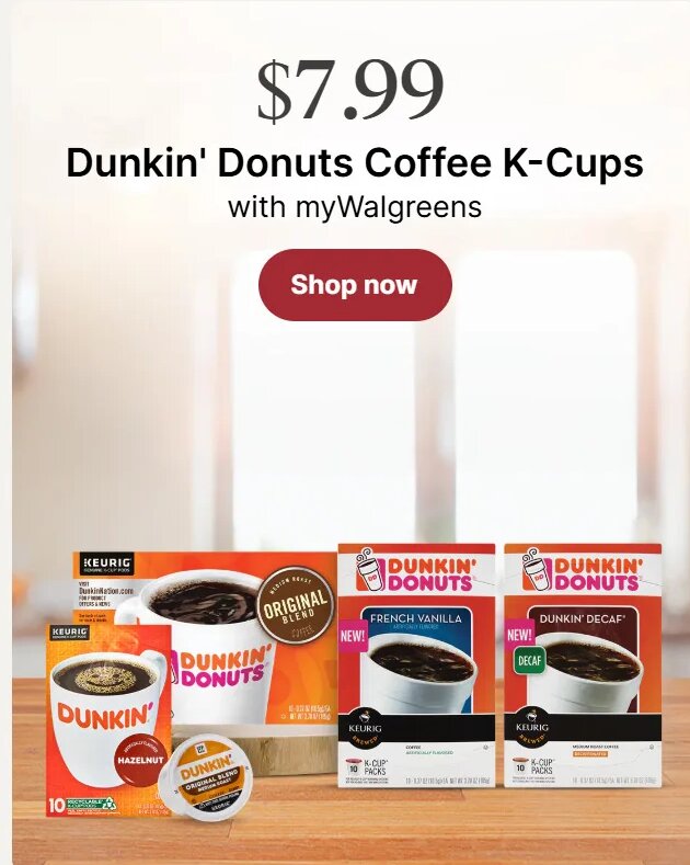 Dunkin' Donuts Coffee K-Cups at Walgreens