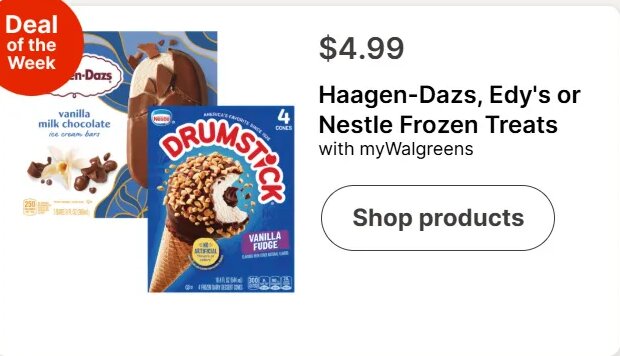 Haagen-Dazs, Edy's or Nestle Frozen Treats