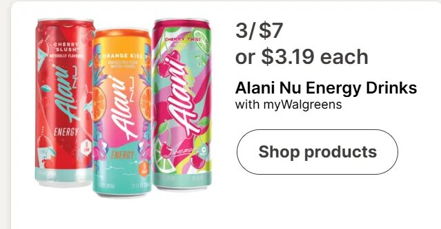 Alani Nu Energy Drinks at Walgreens