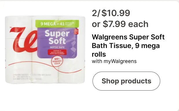 Walgreens Super Soft Bath Tissue at Walgreens