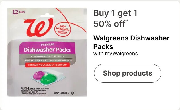 Walgreens Dishwasher Packs