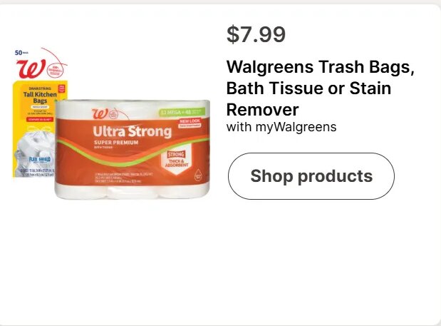 Walgreens Trash Bags, Bath Tissue or Stain Remover at Walgreens
