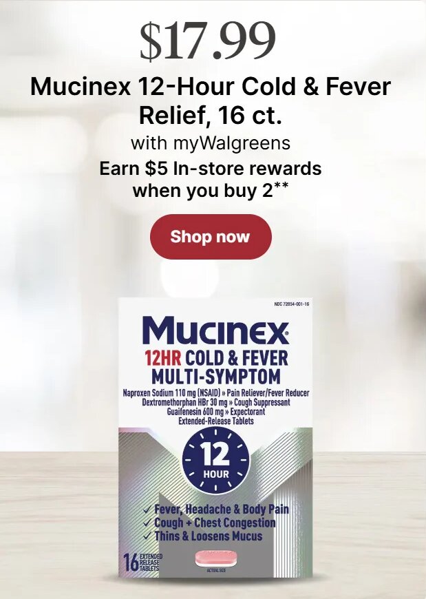 Mucinex 12-Hour Cold & Fever Relief