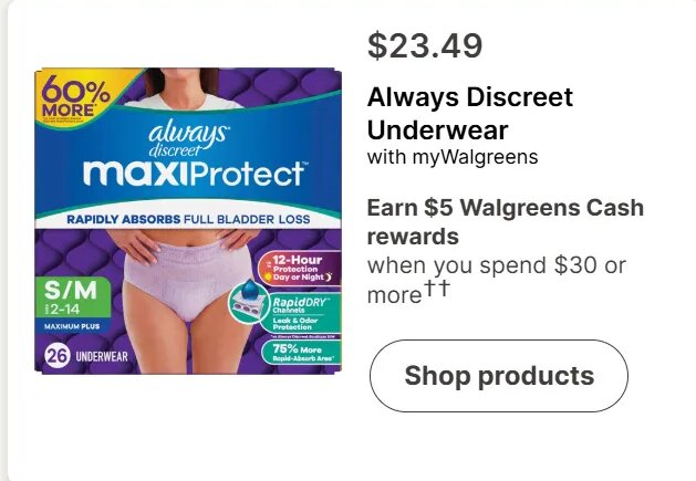Always Discreet Underwear