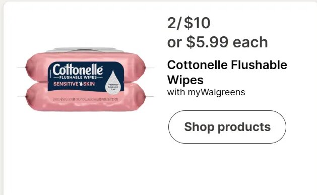 Cottonelle Flushable Wipes at Walgreens