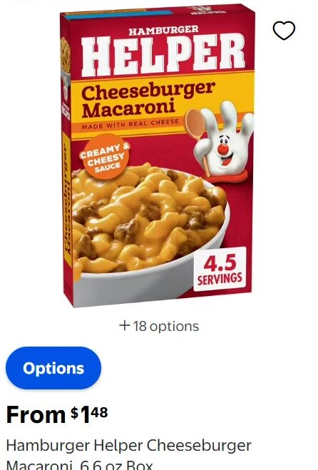 Hamburger Helper Cheeseburger Macaroni, 6.6 oz Box