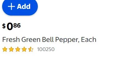 Fresh Green Bell Pepper, Each