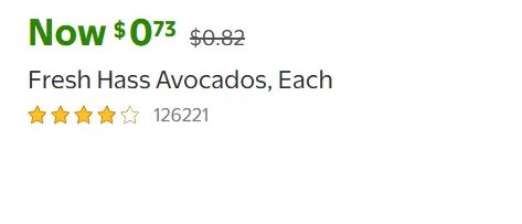 Fresh Hass Avocados, Each