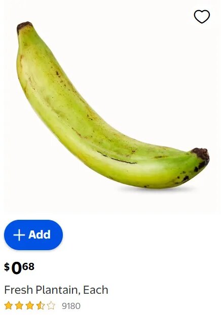 Fresh Plantain, Each