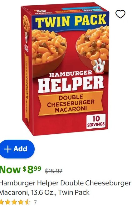 Hamburger Helper Double Cheeseburger Macaroni, 13.6 Oz., Twin Pack