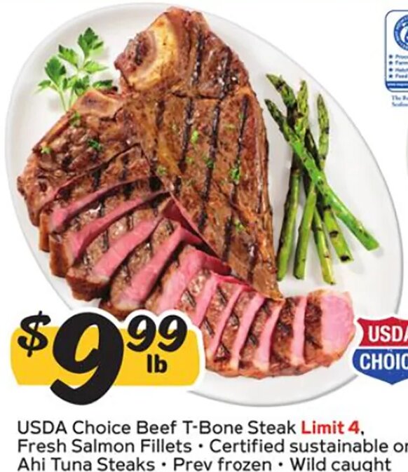 USDA Choice Beef T-Bone Steak at Winn-Dixie