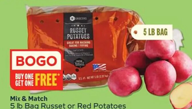 5 lb Bag Russet or Red Potatoes