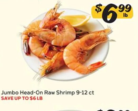 Jumbo Head-On Raw Shrimp 9-12 ct at Winn-Dixie