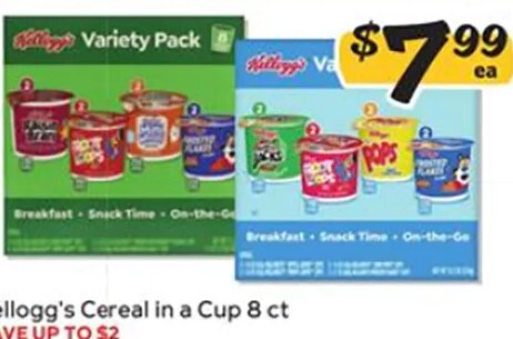 Kellogg's Cereal in a Cup at Winn-Dixie