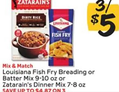 Louisiana Fish Fry Breading or Batter Mix / Zatarain's Dinner Mix