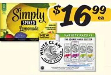 12 Pk Twisted Tea, White Claw, Simply Spiked or Topo Chico 12 oz at Winn-Dixie